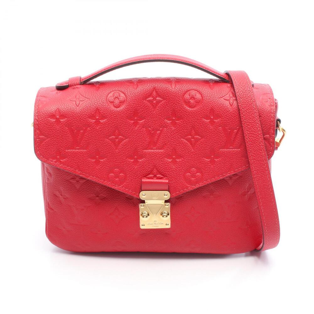 Louis Vuitton Pochette Metis Handbag Leather Empreinte Red